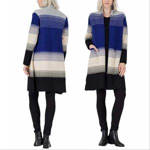 Max Sport Long Cardigan Sweater Small Blue